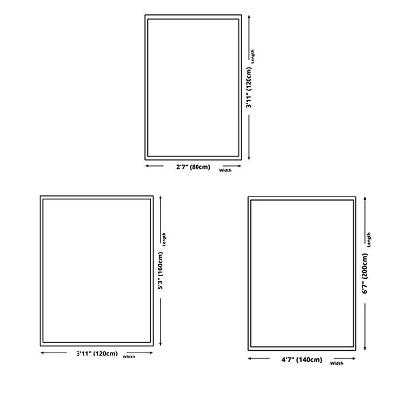 Dark Green Rug Polyester Color Block Rug Non-Slip Backing Rug for Living Room