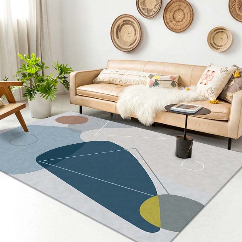 Orange Modern Rug Polyester Semicycle Rug Non-Slip Backing Rug for Home Decor