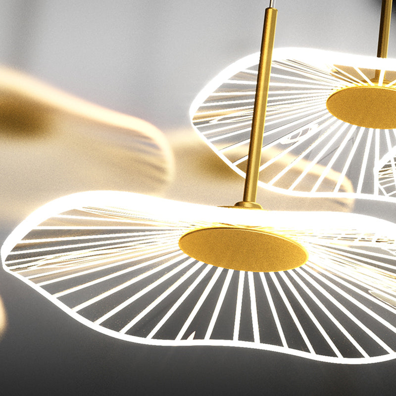 Modern Linear Island Chandelier Lights Acrylic Flush Mount Chandelier for Dining Room