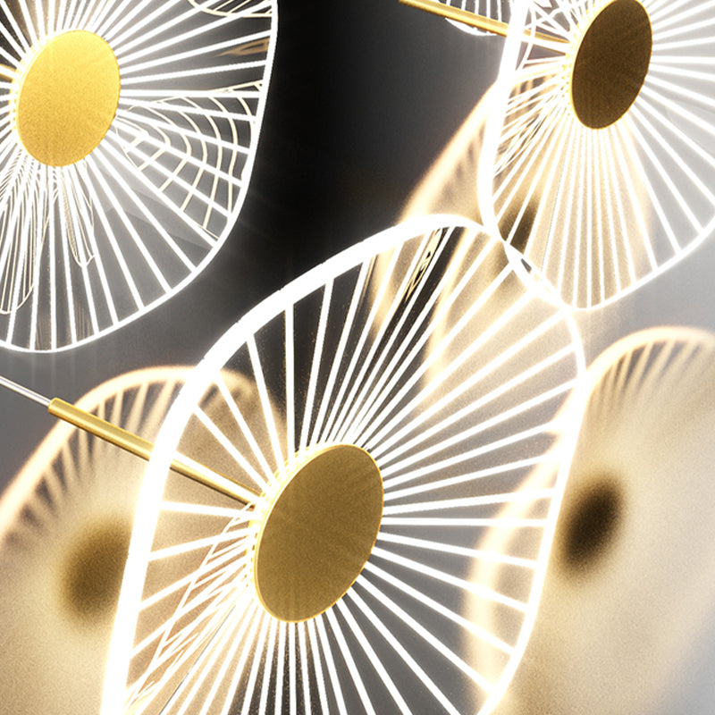 Modern Linear Island Chandelier Lights Acrylic Flush Mount Chandelier for Dining Room