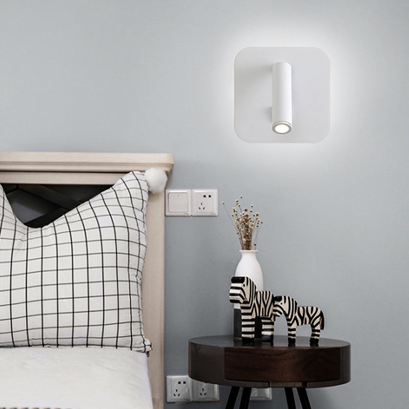 Modern Concise LED Reading Wall Lamp Iron Geometric Wall Light with Acrylic Shade