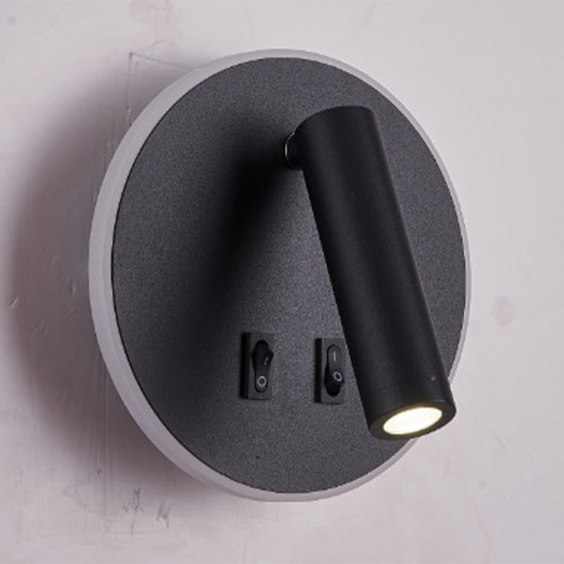 Modern Concise LED Reading Wall Lamp Iron Geometric Wall Light with Acrylic Shade