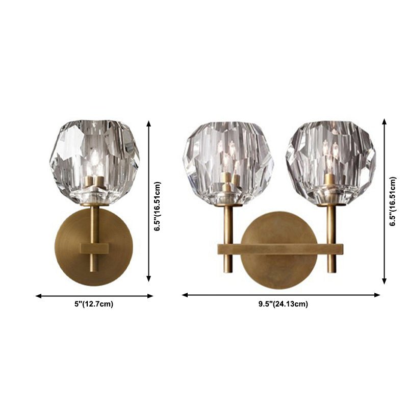 Modern Luxury Style Spherical Shade Wall Sconce Glass Sconces For Living Room