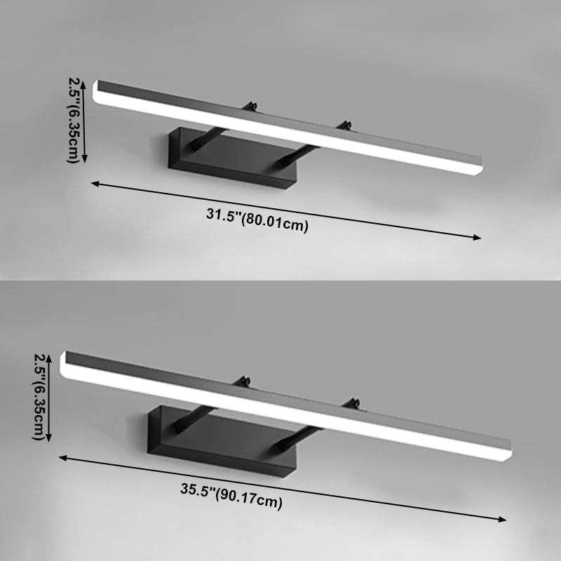 Modern Minimalist Linear Wall Lamp Adjustable Acrylic Wall Light Fixture for Bathroom