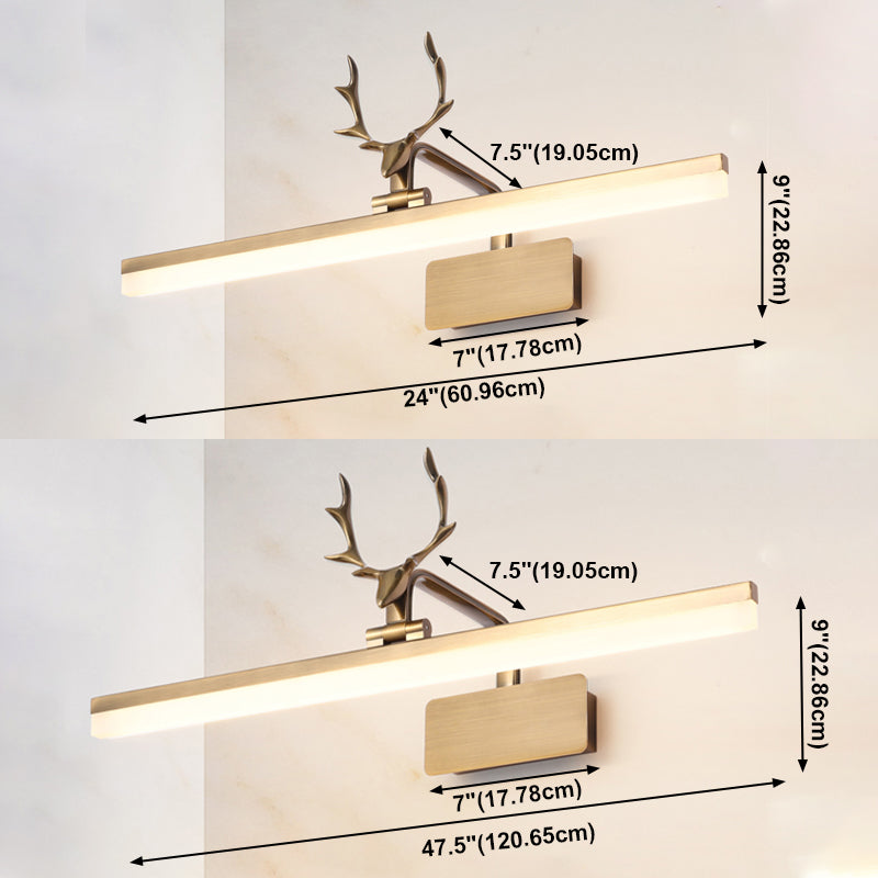 American Wall Light in Modern Minimalist Style Metal Linear Wall Light in Gold