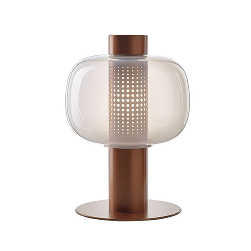 Modern Creative Table Lamp Lacquered Iron Indoor Table Lamps with Glass Shade