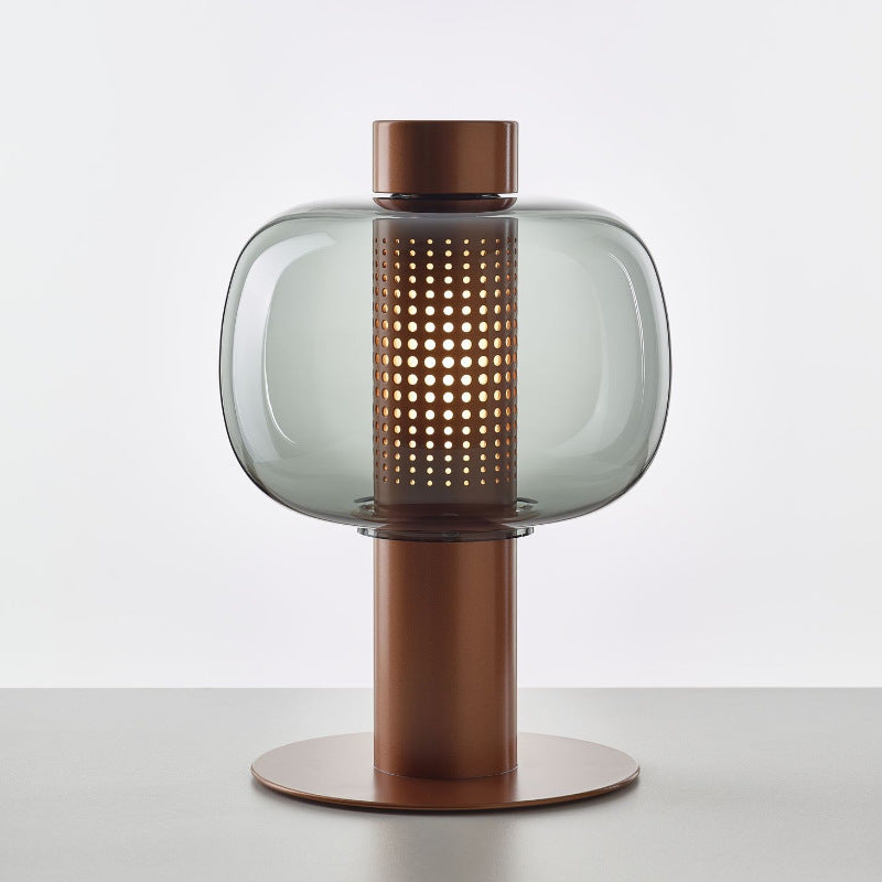 Modern Creative Table Lamp Lacquered Iron Indoor Table Lamps with Glass Shade