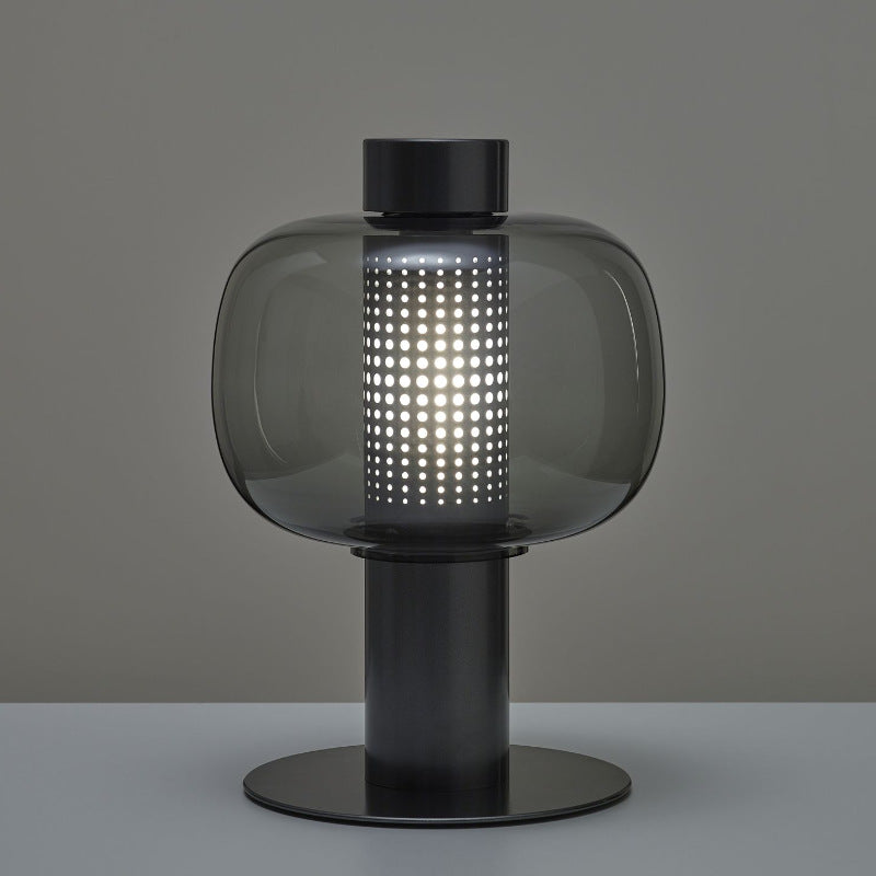 Modern Creative Table Lamp Lacquered Iron Indoor Table Lamps with Glass Shade