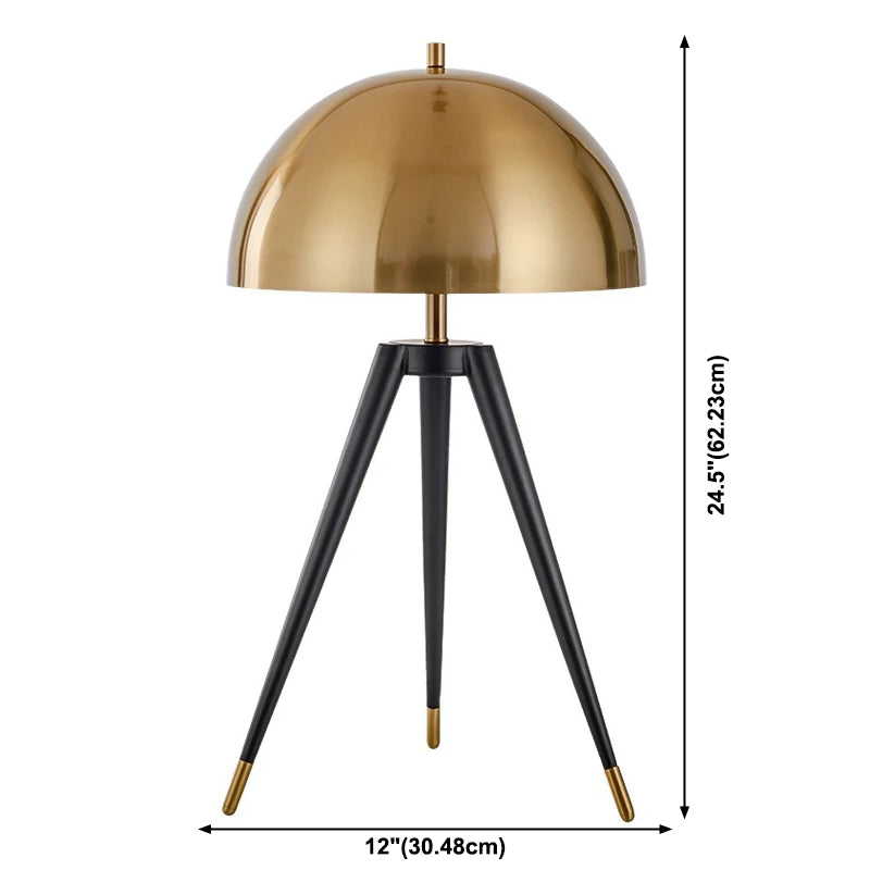 Gold Semi-Circle Table Lamp in Modern Luxury Style Electroplate Aluminium Desk Lamp for Bedroom