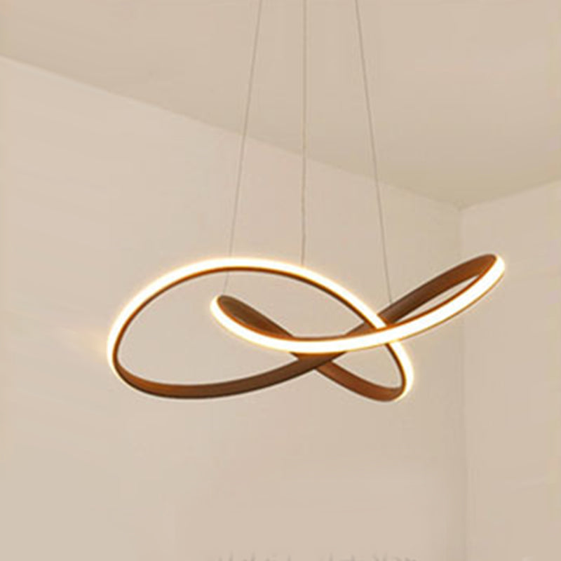 Siliconen LED lineaire hangende lamp in moderne eenvoud gelakte aluminium kroonluchter voor eetkamer