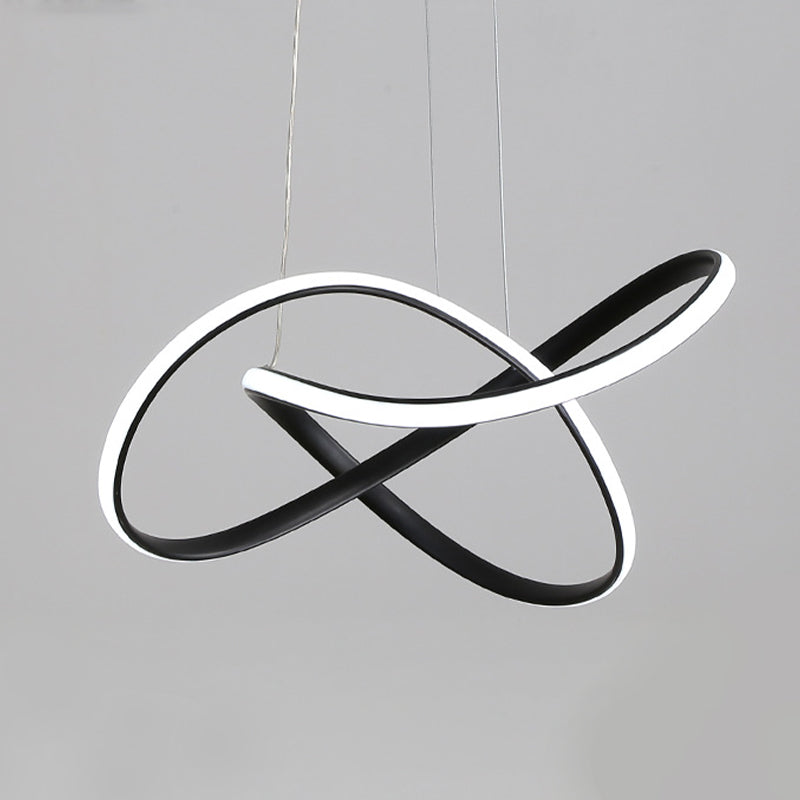 Siliconen LED lineaire hangende lamp in moderne eenvoud gelakte aluminium kroonluchter voor eetkamer