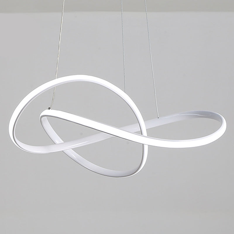 Siliconen LED lineaire hangende lamp in moderne eenvoud gelakte aluminium kroonluchter voor eetkamer