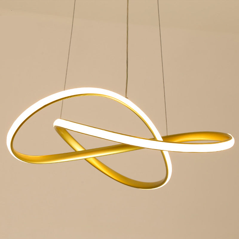 Siliconen LED lineaire hangende lamp in moderne eenvoud gelakte aluminium kroonluchter voor eetkamer