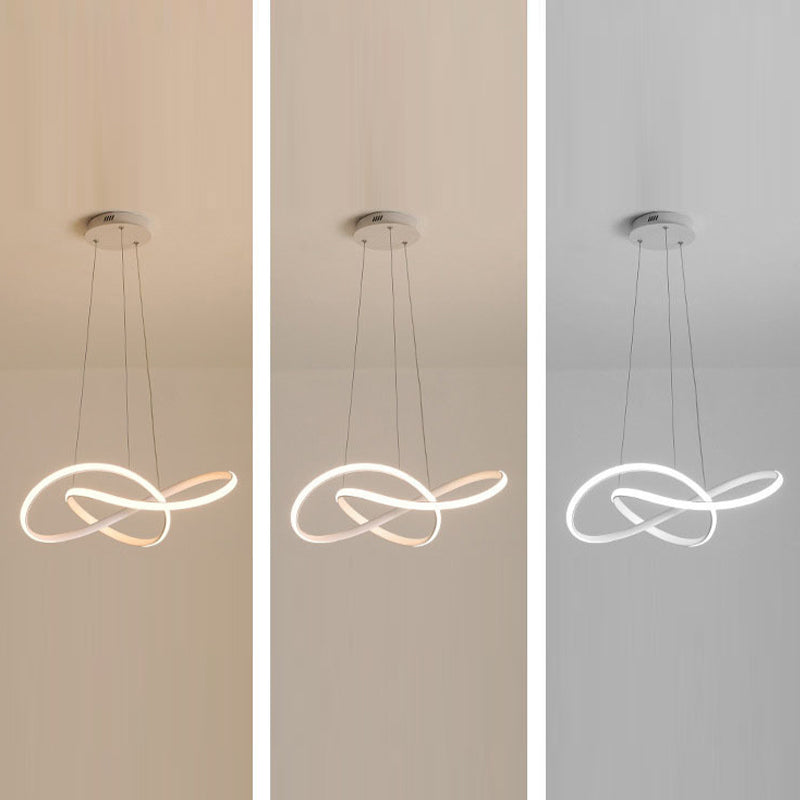 Siliconen LED lineaire hangende lamp in moderne eenvoud gelakte aluminium kroonluchter voor eetkamer