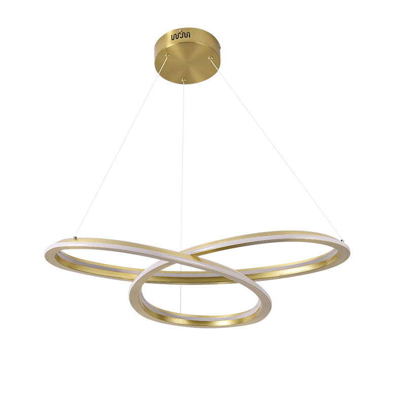 Lampadario in alluminio elettroplato a pendente lineare a LED di lusso moderno con tonalità in silicone