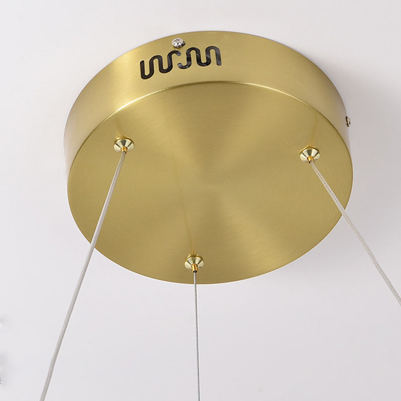 Lampadario in alluminio elettroplato a pendente lineare a LED di lusso moderno con tonalità in silicone