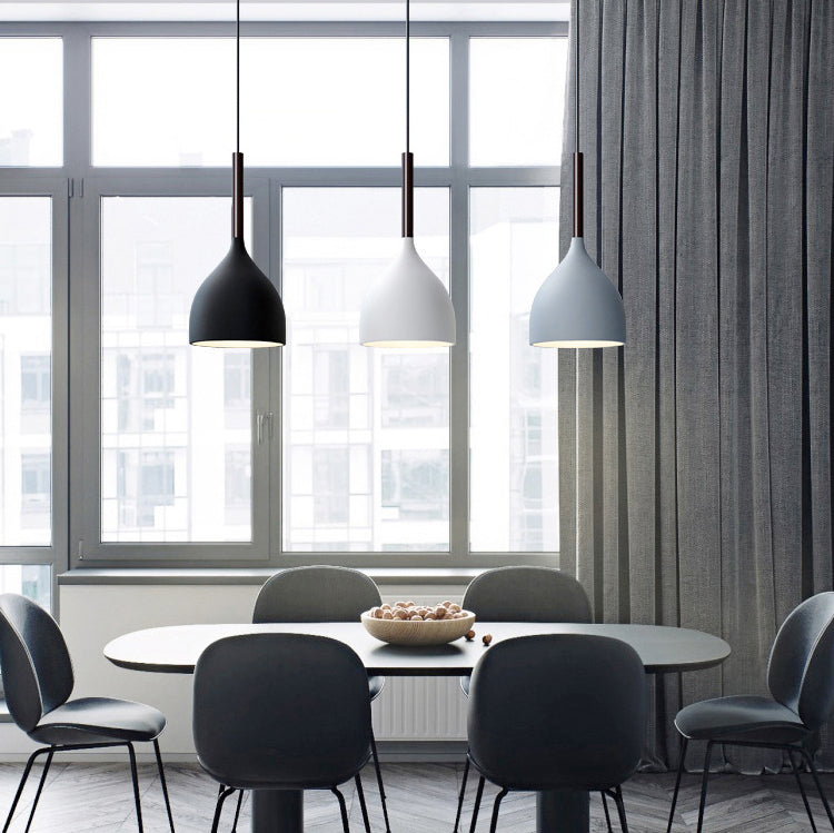 Modern Creative Creative Macaron a sospensione Light Lacked Cone lampada appesa con Sucker di ferro