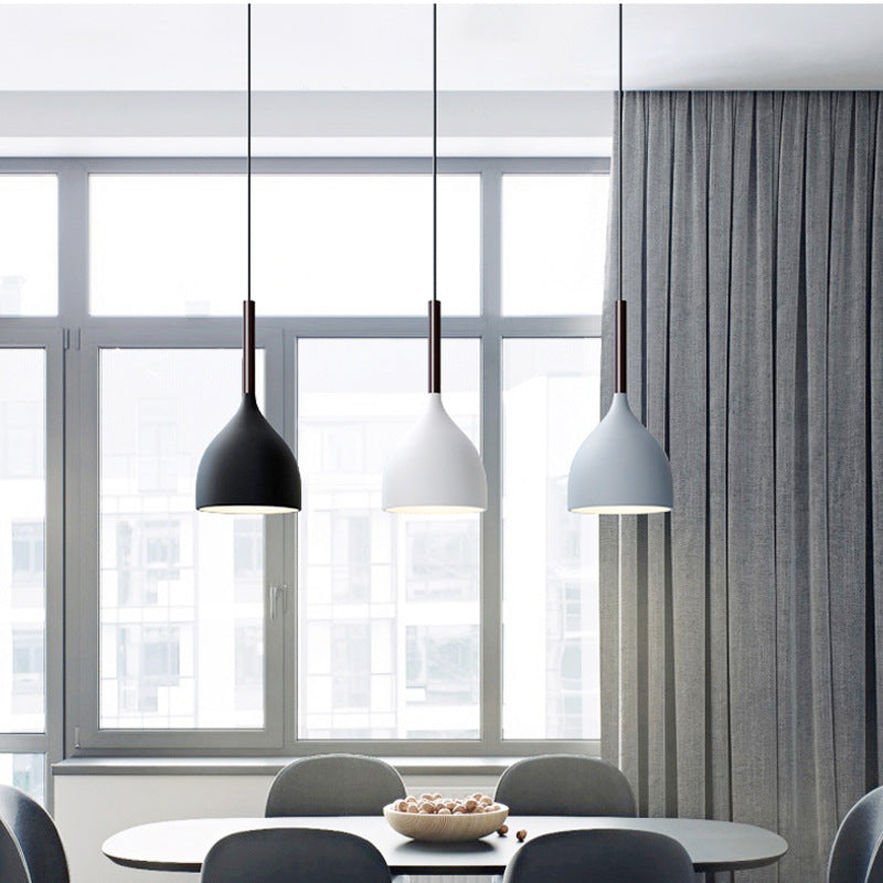 Modern Creative Creative Macaron a sospensione Light Lacked Cone lampada appesa con Sucker di ferro