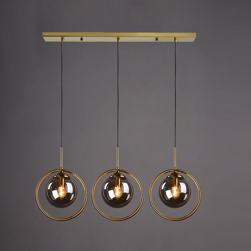 Glazen bronzen binnenhanglamp in moderne creatieve stijl Iron Globe hangende lamp