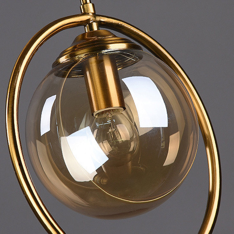Glazen bronzen binnenhanglamp in moderne creatieve stijl Iron Globe hangende lamp