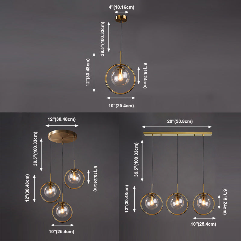 Glazen bronzen binnenhanglamp in moderne creatieve stijl Iron Globe hangende lamp