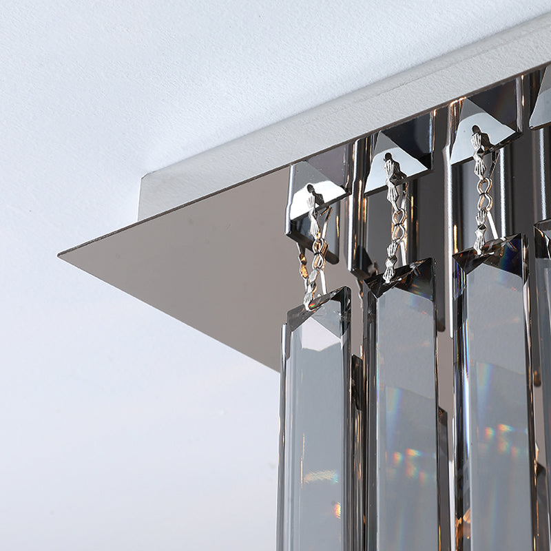 Luz de techo redonda de cristal empotrada, simplicidad moderna, para sala de estar