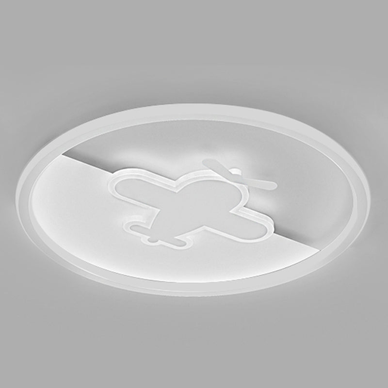 White Metal LED Ceiling Light Modern Style Flush Mount Light for Living Room