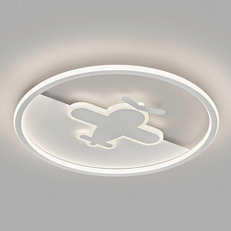 White Metal LED Ceiling Light Modern Style Flush Mount Light for Living Room