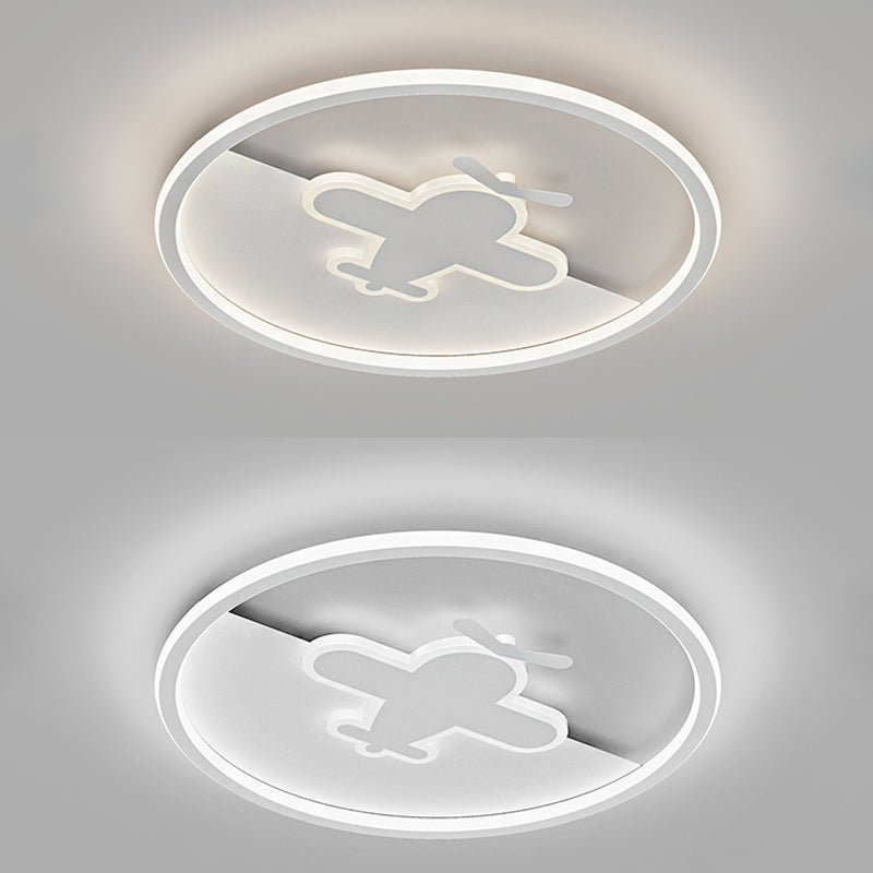 White Metal LED Ceiling Light Modern Style Flush Mount Light for Living Room