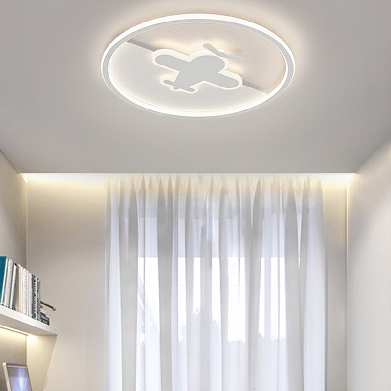 White Metal LED Ceiling Light Modern Style Flush Mount Light for Living Room