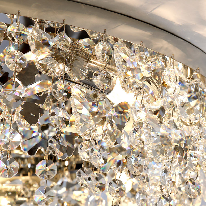 Lámparas empotradas de cristal redondas, accesorio de techo moderno con montaje empotrado para sala de estar