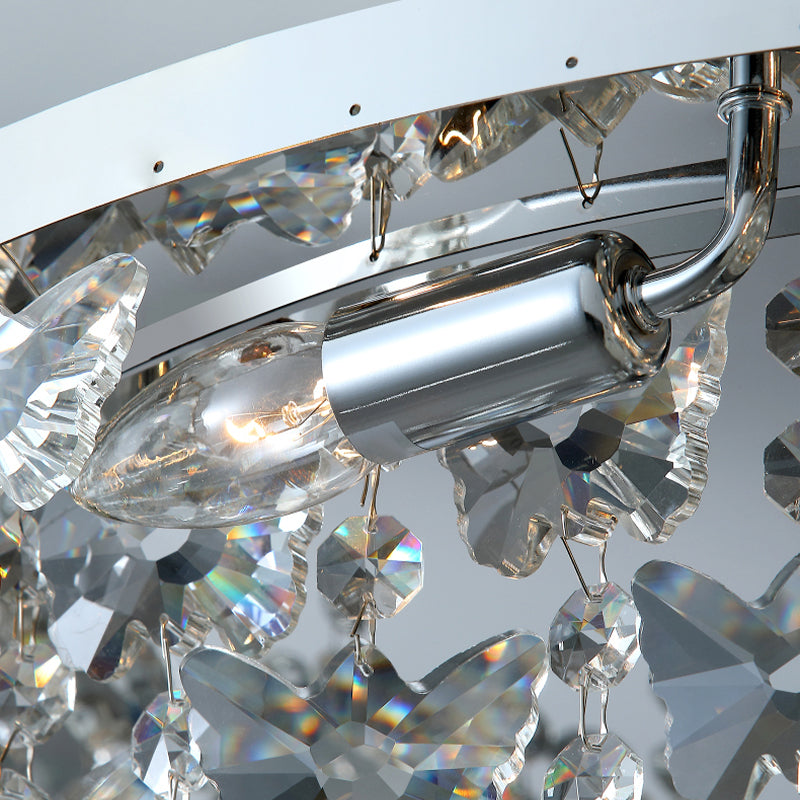 Lámparas empotradas de cristal redondas, accesorio de techo moderno con montaje empotrado para sala de estar