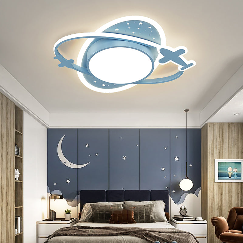 Plane Creative Flush Mount Light Modern Style Kid's Bedroom Lighting Fixture