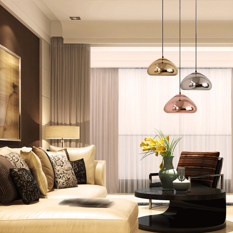 Mirror Glass Hanging Light 1 Light Modern Style Pendant Light Fixture for Living Room