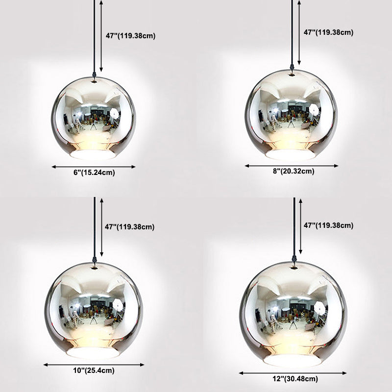 Forma de la pelota Luz colgante de vidrio Luz de colgante de estilo simple moderno para sala de estar
