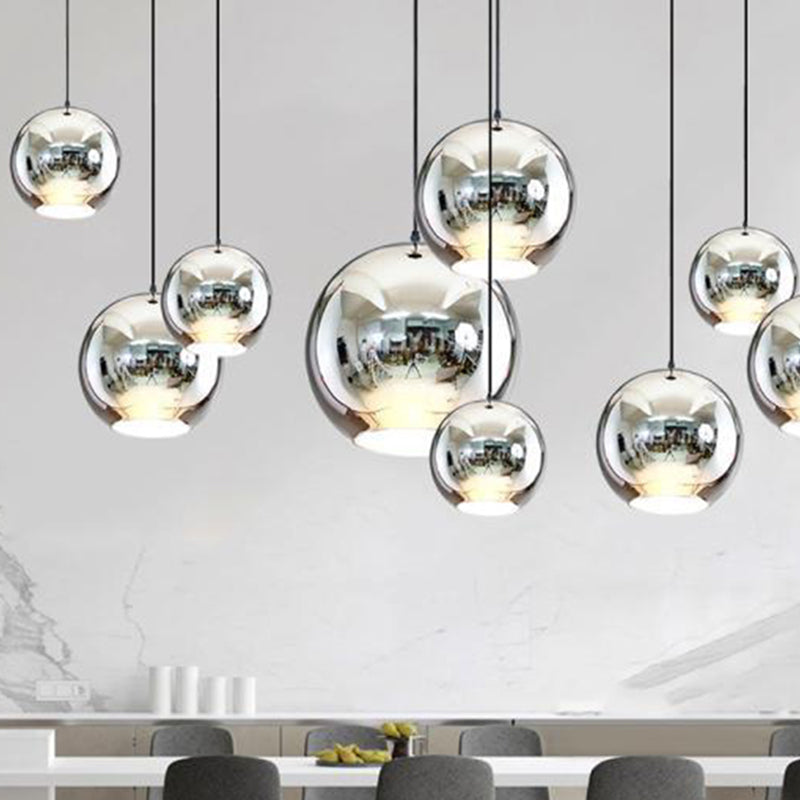 Forma de la pelota Luz colgante de vidrio Luz de colgante de estilo simple moderno para sala de estar