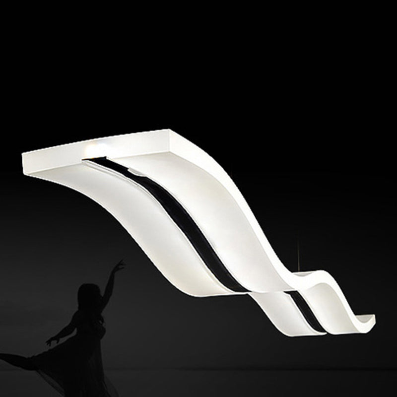 Moderne einfache Stilwellenlampe LED Hanging Light für Esszimmer