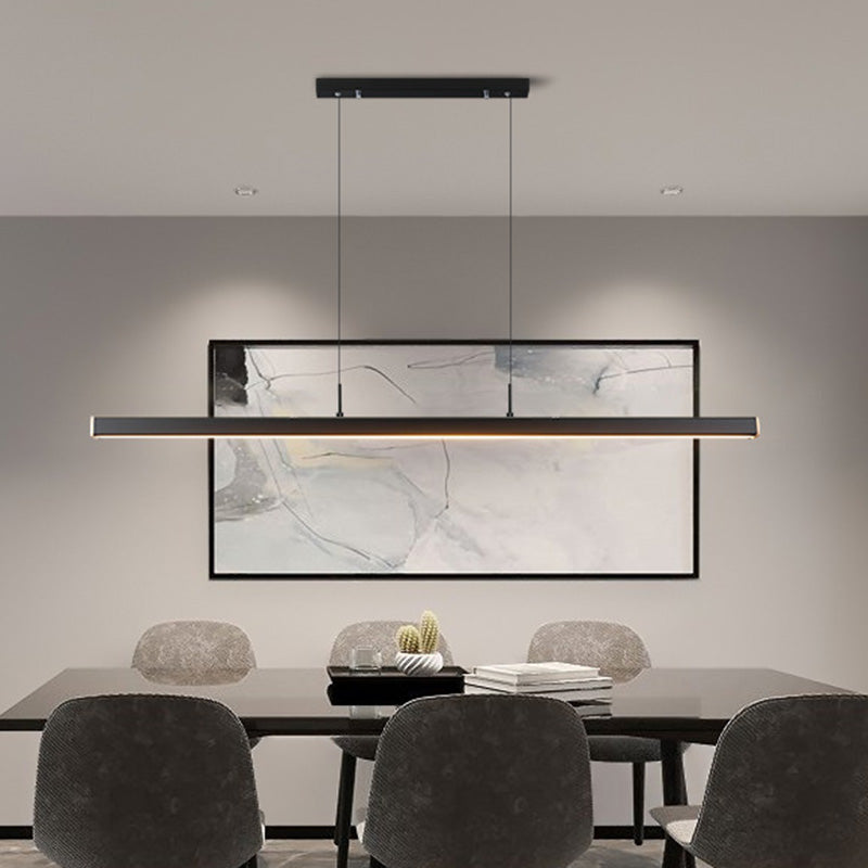 Long Linear Island Lampe Nordic Modern Style Led Kronleuchter für Esszimmer