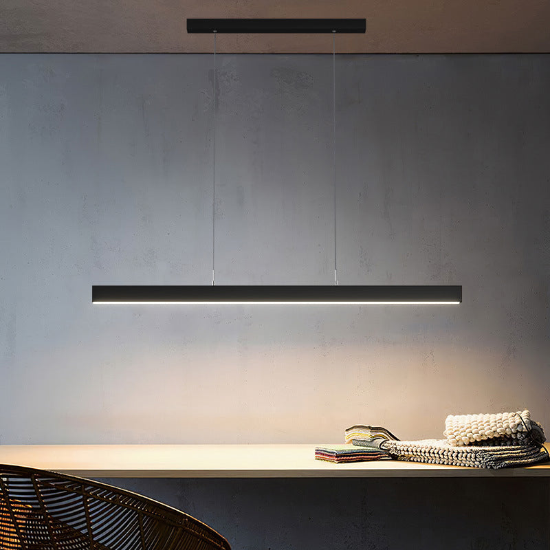 Long Linear Island Lamp Nordic Modern Style LED Chandelier for Dining Room