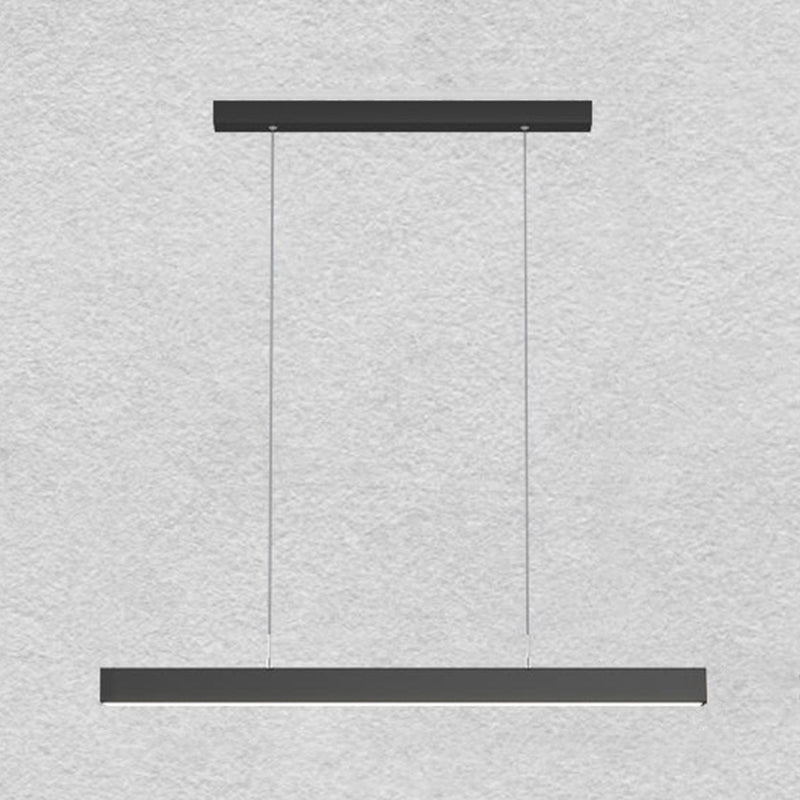 Long Linear Island Lamp Nordic Modern Style LED Chandelier for Dining Room