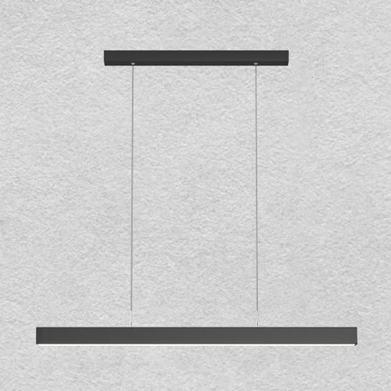 Long Linear Island Lamp Nordic Modern Style LED Chandelier for Dining Room