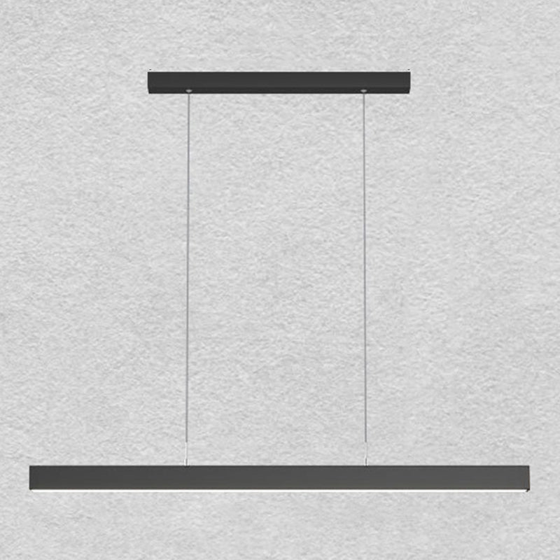 Long Linear Island Lamp Nordic Modern Style LED Chandelier for Dining Room