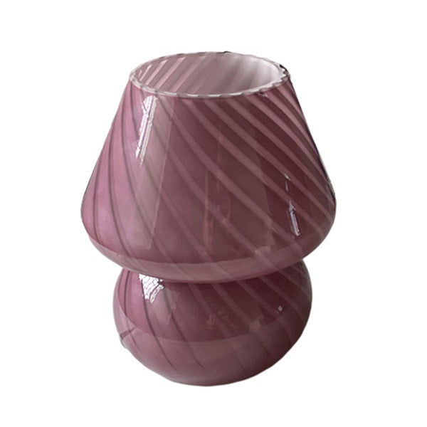 Lámparas de mesa nocturna de champiñones Modernas luces de 1 luces con sombra de vidrio para sala de estar