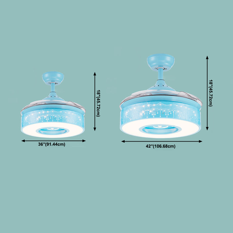 Dessin animé créatif ventilateur de plafond étoilé clair