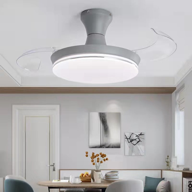 Round Study Room plafondventilator licht metallic macaron -stijl LED Semi Flush Mount Lighting