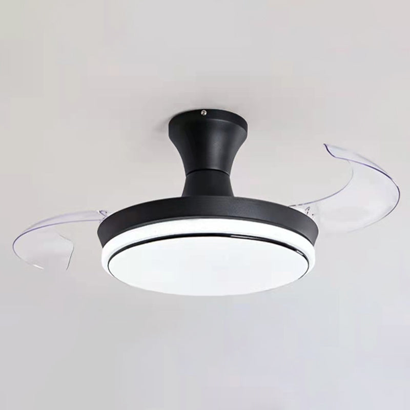Round Study Room plafondventilator licht metallic macaron -stijl LED Semi Flush Mount Lighting