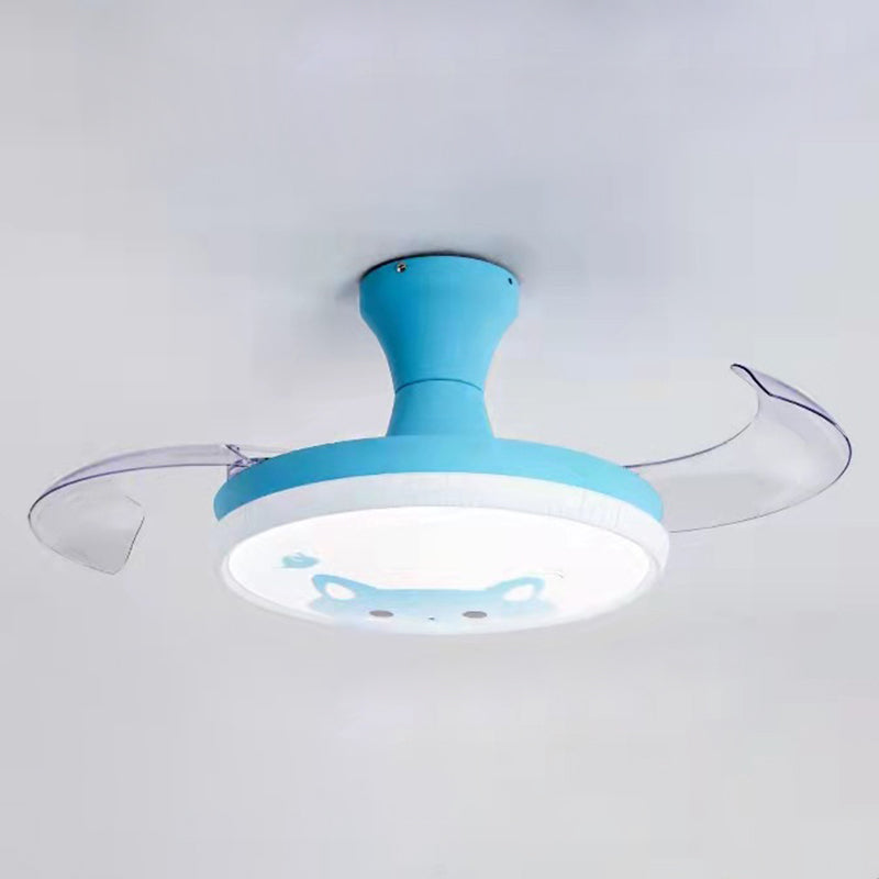 Round Study Room plafondventilator licht metallic macaron -stijl LED Semi Flush Mount Lighting