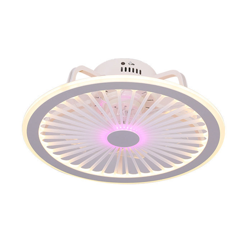 Ultradunne kinderen slaapkamer plafondventilator lamp acryl minimalistisch led semi -flush licht in wit