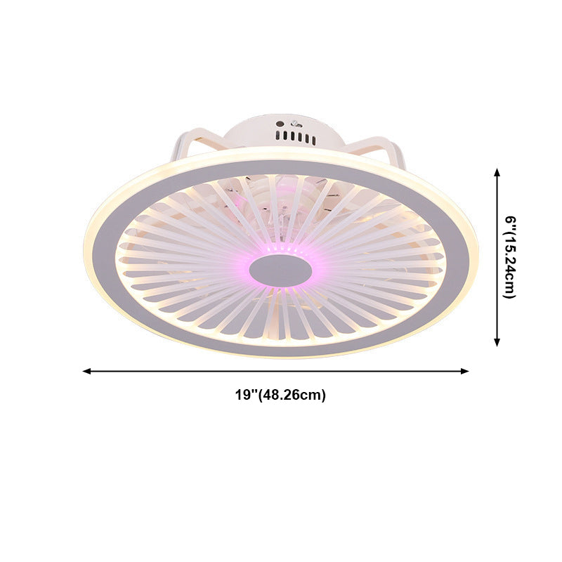 Ultradunne kinderen slaapkamer plafondventilator lamp acryl minimalistisch led semi -flush licht in wit