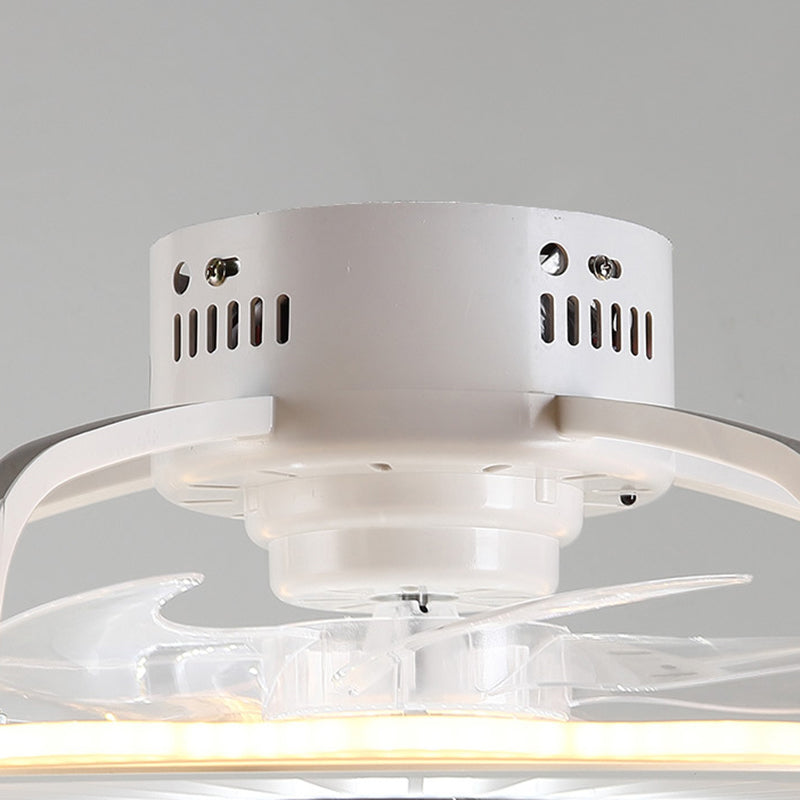 Ultradunne kinderen slaapkamer plafondventilator lamp acryl minimalistisch led semi -flush licht in wit